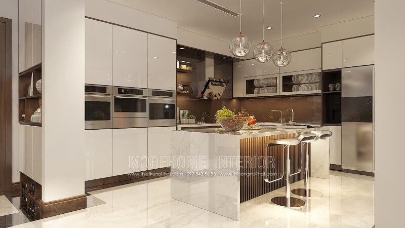 Mẫu tủ bếp gỗ công nghiệp phủ bóng gương đang là một trong những sản phẩm được ưa chuộng nhất hiện nay trên thị trường Việt Tủ bếp gỗ công nghiệp và tủ bếp acrylic