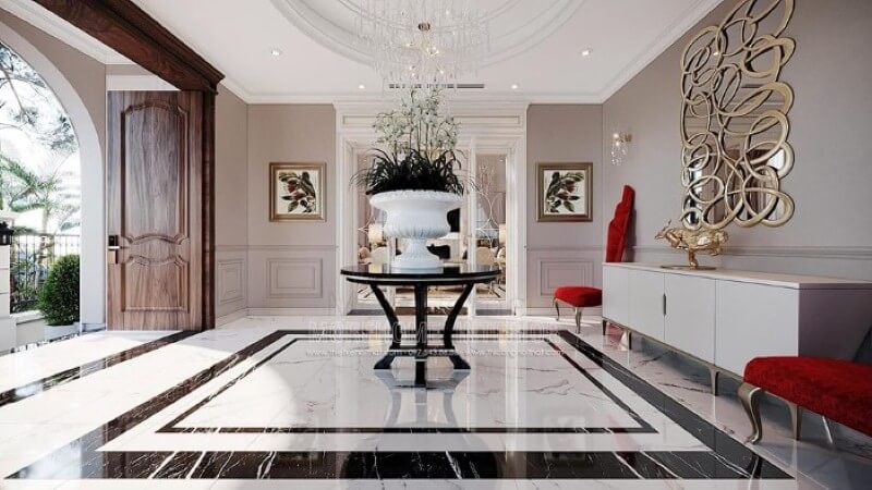 Bàn tiền sảnh đẹp, sang trọng cho biệt thự, nhà phố đương đại. Mẫu nội thất biệt thự đẹp