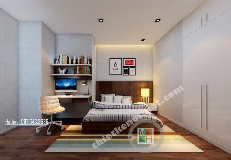 Thiết kế phòng ngủ chung cư hiện đại, trẻ trung và đầy ấn tượng