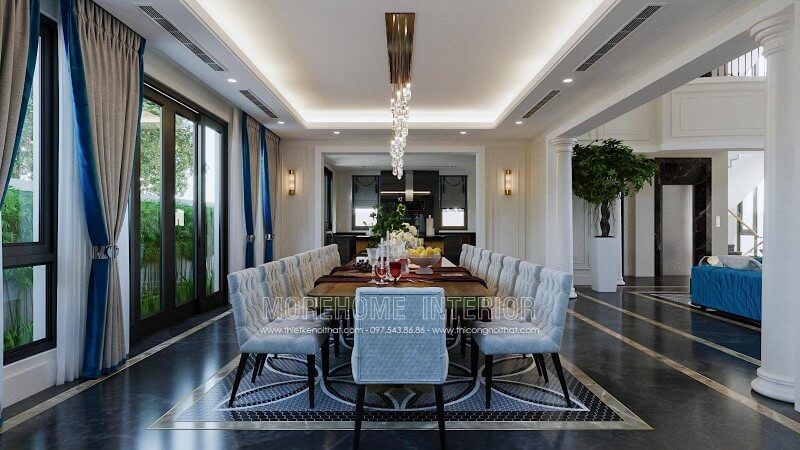 Mẫu thiết kế phòng ăn cao cấp, sang trọng cho biệt thự tại hải phòng