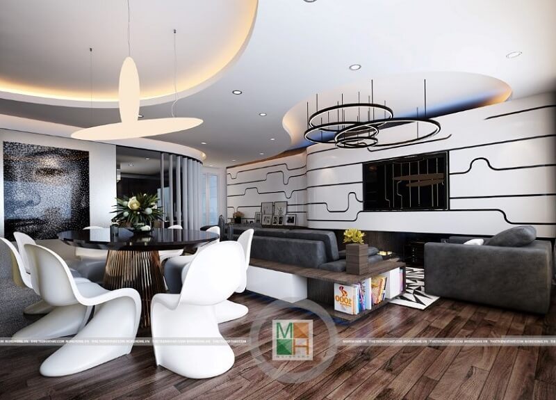 Thiết kế nội thất chung cư Ciputra hiện đại
, KTS đã ưu tiên sử dụng các vật liệu nhẹ như kính cường lực, tấm chắn gỗ kết hợp tủ đựng đồ vừa đảm bảo tính thẩm mỹ vừa tiết kiệm thời gian thi công và diện tích không gian sinh hoạt.