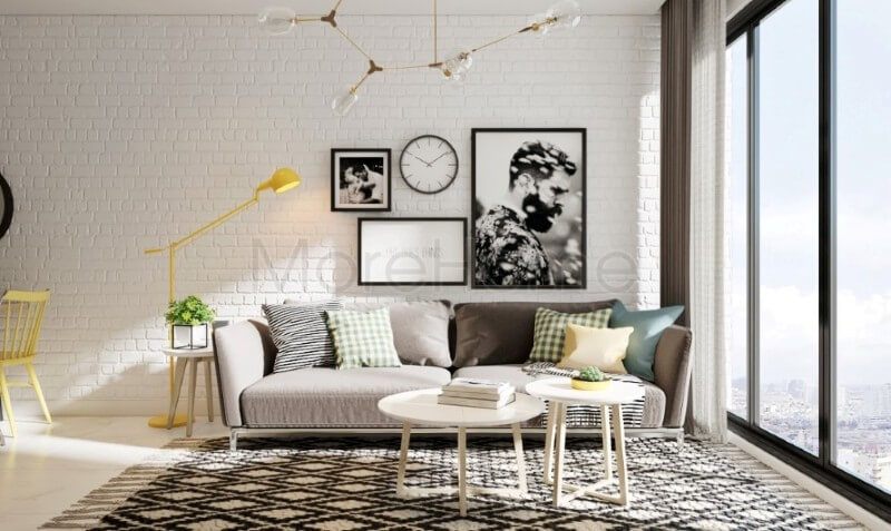 Hanging tranh là một cách thức tuyệt vời để làm cho không gian phòng khách hiện đại trở nên thêm đẹp.
